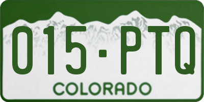 CO license plate 015PTQ
