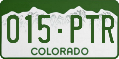 CO license plate 015PTR
