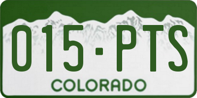 CO license plate 015PTS