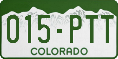 CO license plate 015PTT