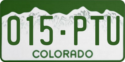 CO license plate 015PTU