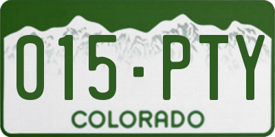 CO license plate 015PTY