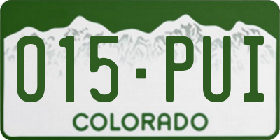 CO license plate 015PUI