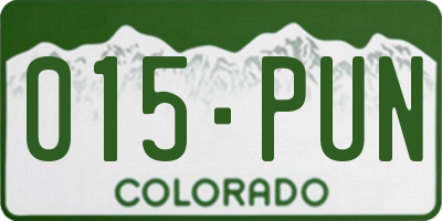 CO license plate 015PUN