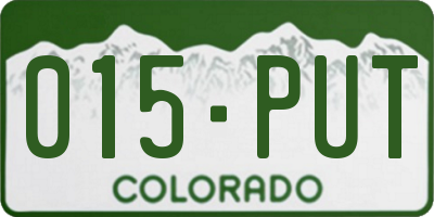 CO license plate 015PUT