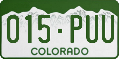 CO license plate 015PUU