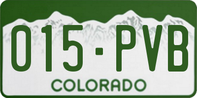 CO license plate 015PVB
