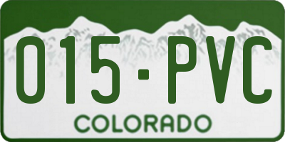 CO license plate 015PVC