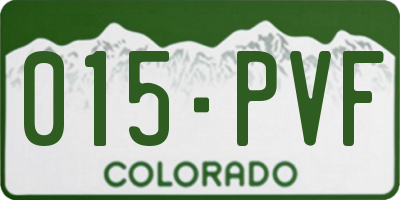 CO license plate 015PVF