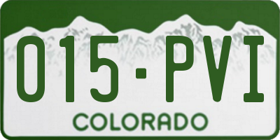 CO license plate 015PVI