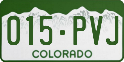 CO license plate 015PVJ