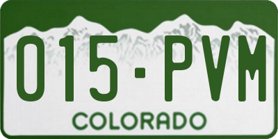 CO license plate 015PVM