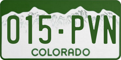 CO license plate 015PVN