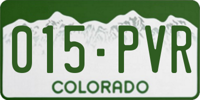 CO license plate 015PVR