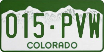 CO license plate 015PVW
