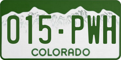 CO license plate 015PWH