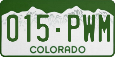 CO license plate 015PWM