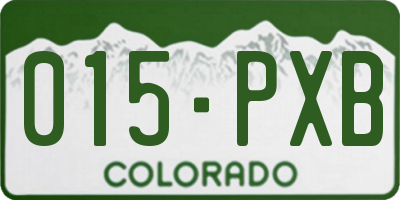 CO license plate 015PXB