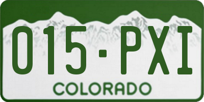 CO license plate 015PXI