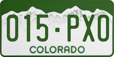 CO license plate 015PXO