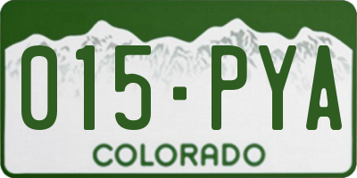 CO license plate 015PYA