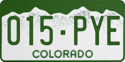 CO license plate 015PYE