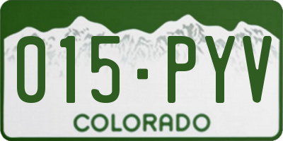 CO license plate 015PYV