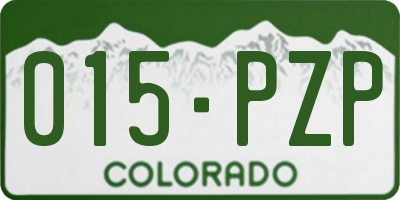 CO license plate 015PZP