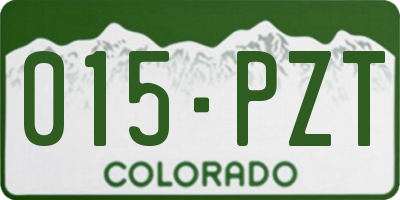 CO license plate 015PZT