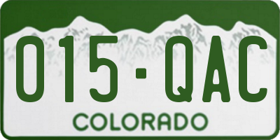 CO license plate 015QAC