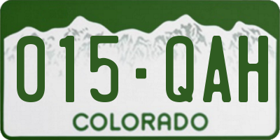 CO license plate 015QAH