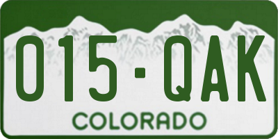 CO license plate 015QAK