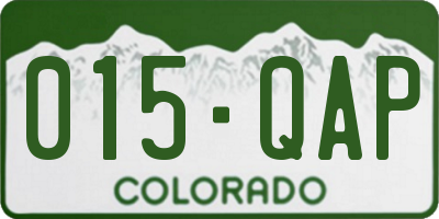 CO license plate 015QAP
