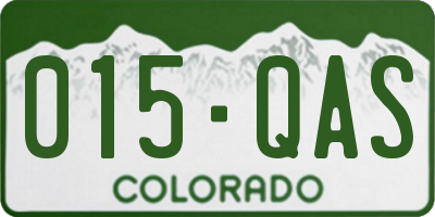 CO license plate 015QAS