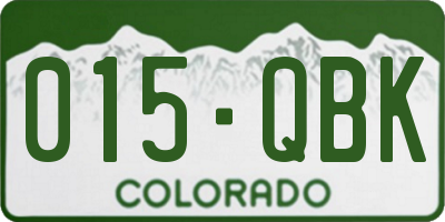 CO license plate 015QBK