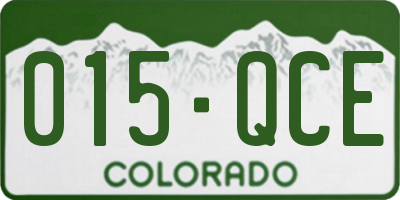 CO license plate 015QCE