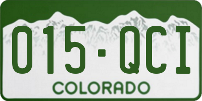 CO license plate 015QCI