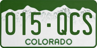 CO license plate 015QCS