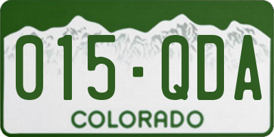 CO license plate 015QDA