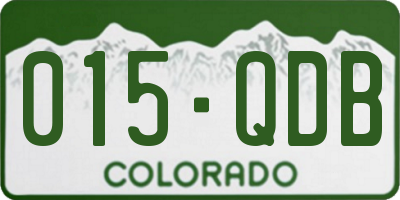 CO license plate 015QDB