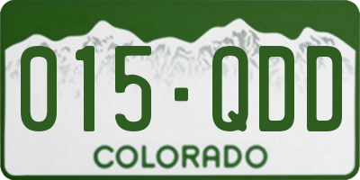 CO license plate 015QDD