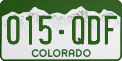 CO license plate 015QDF