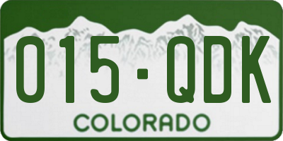 CO license plate 015QDK
