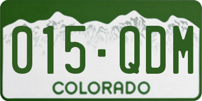 CO license plate 015QDM