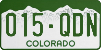 CO license plate 015QDN