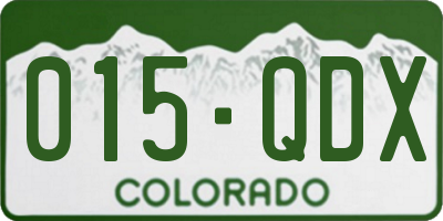 CO license plate 015QDX
