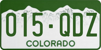 CO license plate 015QDZ
