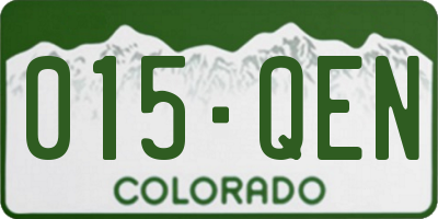 CO license plate 015QEN