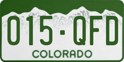 CO license plate 015QFD