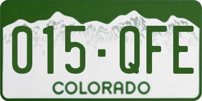 CO license plate 015QFE